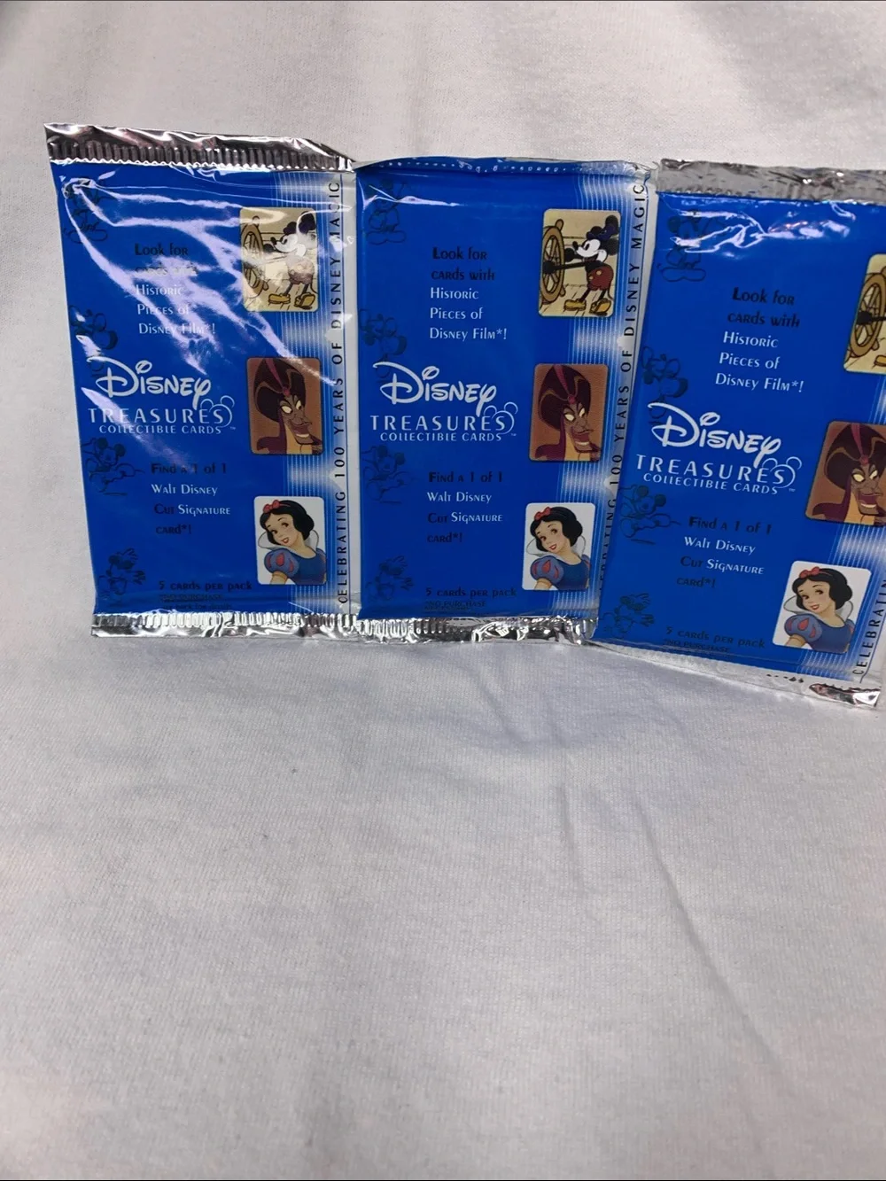 Disney Treasures Collectible Cards - Blue Packaging set of three
